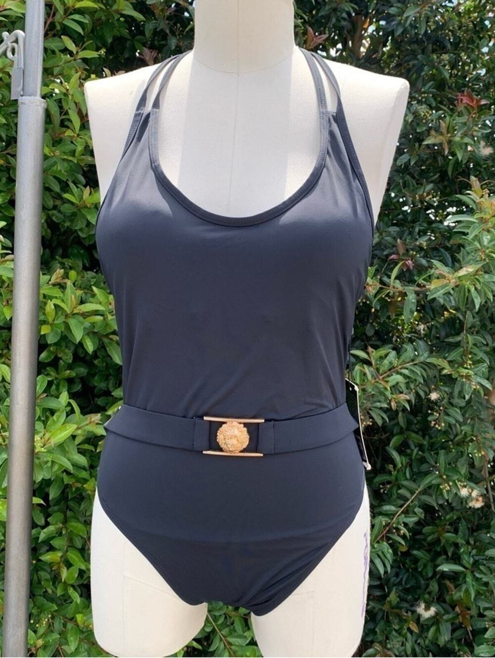 NWT Ree Bees Swimsuit XL Belted Black One Piece New With Tags
